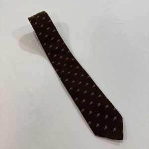 Ferrell Reed Mister Guy Men OS Brown Cannon Print Silk Blend Tie | Dark Academia